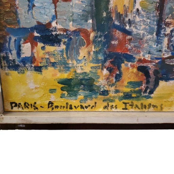 Impressionist Paris Street Original Oil Painting Impressionist by Listed Artist - Picture 3 of 7